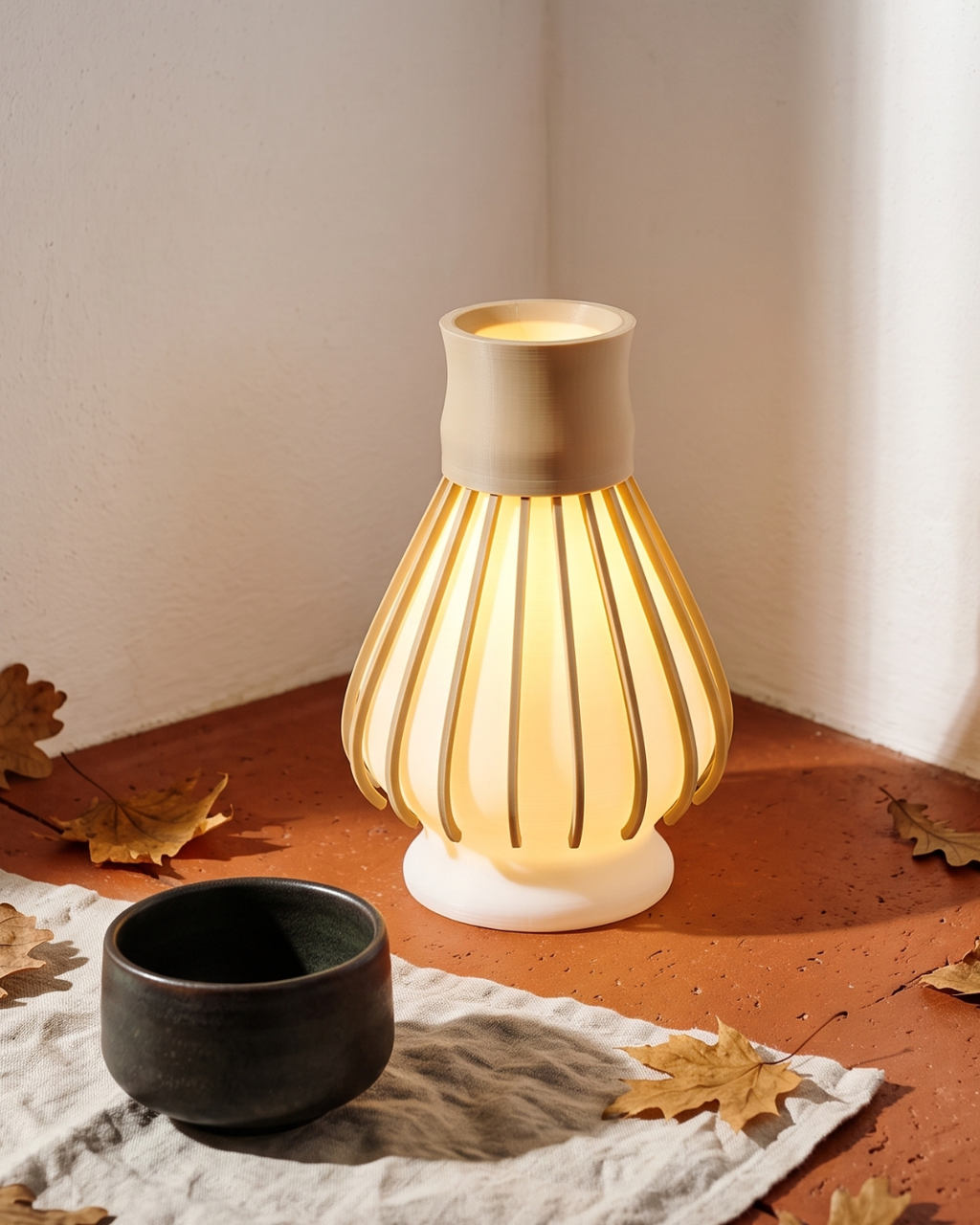 Chasen Lamp : โคมไฟแปรงชงชามัทฉะพร้อมแท่นวาง แบบตั้งโต๊ะ