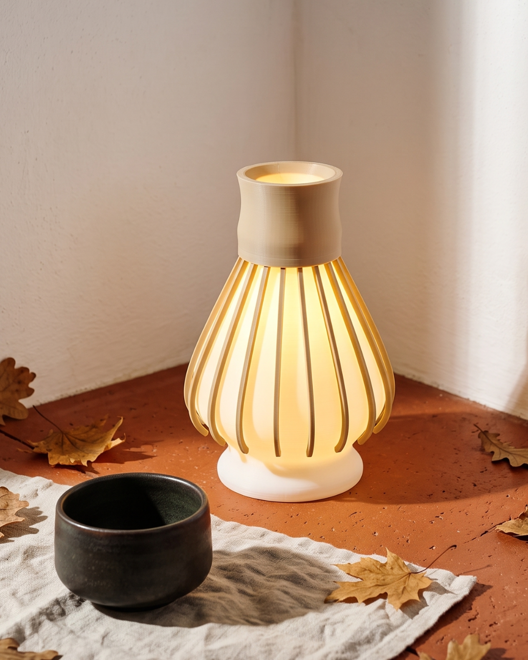 Chasen Lamp : โคมไฟแปรงชงชามัทฉะพร้อมแท่นวาง แบบตั้งโต๊ะ